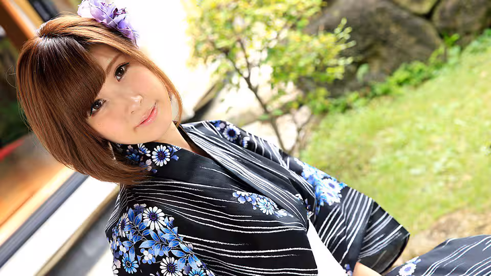 1pon 081917_569 折原ほのか 天然Hカップの浴衣美女に生ハメ中出し！