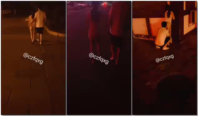 給妻子約的素質單男，晚上打扮漂亮包臀小白裙外出約會，單男一直摸老婆屁股，後入猛操！