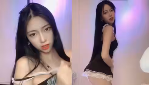 白絲嫩女僕直播舔一舔男友的老二，搓奶勾引乾爹們刷禮物！