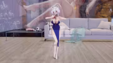 MMD92旗袍白絲巨乳弱音SECRE