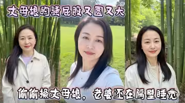 丈母娘的騷屁股又圓又大，偷偷操丈母娘，老婆還在隔壁睡覺