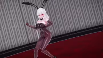 MMD白毛網襪兔女郎頂不住了