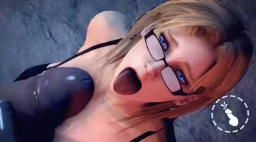3D眼鏡娘慘遭兩醜陋怪物輪番凌辱