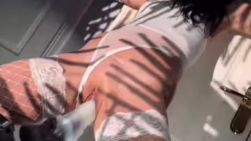 夕陽西下，炮機攻擊模特身材的美女#機炮#騷逼#白虎