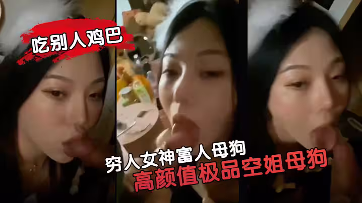 【窮人女神富人母狗】高顏值極品空姐母狗屬性拉 你的女神就是這樣吃別人雞巴的