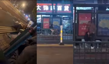 常州大學城公交車站兩男女饑渴難耐當街啪啪，各種姿勢變換無視路人視頻曝光全網瘋傳