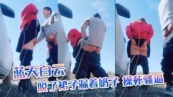 藍天白雲,脫了裙子漏著奶子，操死騷逼