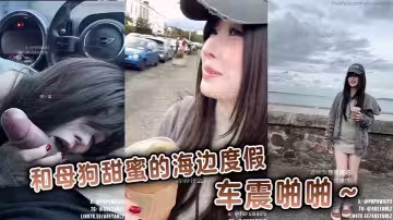 和母狗甜蜜的海邊度假，車震啪啪～