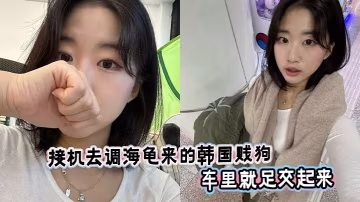 接機去調海龜來的韓國賤狗車裡就足交起來