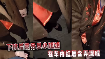 下班後乘務員小姐姐在車內紅唇含弄深喉