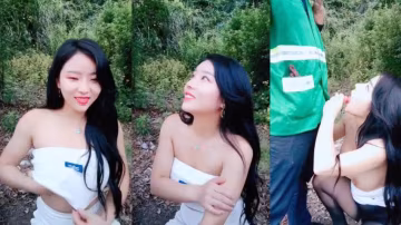 ACG經典-極品爆乳美嬌娘戶外公園勾引綠化大叔 假裝記者要求互動倒貼錢還能幹穴爆菊