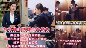 【勾引佛山售樓部女銷售門事件】微信發信息給母狗銷售，讓她在辦公室里掀起裙子給我看!