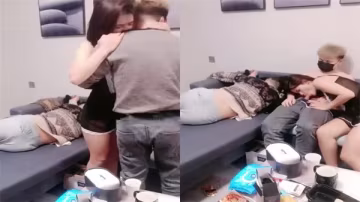 劇情！老公醉死沙發，騷浪人妻極品巨乳被小叔子狂插內射