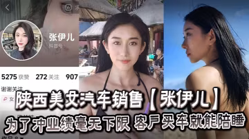 陝西美女汽車銷售張伊兒為了沖業績毫無下限客戶買車就能陪睡