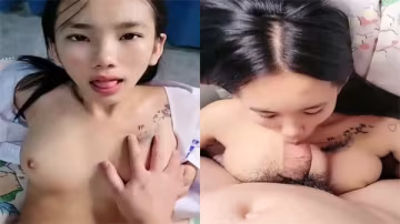 苗條巨乳騷妹全程跪舔！口足交伺候，狂野肉棒猛操到高潮！