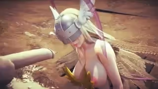 Angewomon深喉口交數碼寶貝無盡模仿