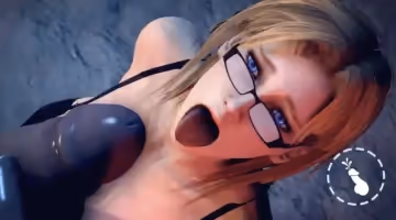 3D眼鏡娘被兩個骯髒的怪物輪流操