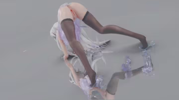 MMD20 淫蕩弱音！黑絲高跟美腿狂擺，騷穴被巨棒爆操到瘋狂內射