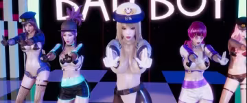 MMD 阿狸與阿卡麗的淫亂盛宴 雙飛爆操浪叫不停