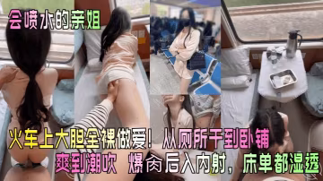 【會噴水的親姐】火車上大膽全裸做愛從廁所干到臥鋪爽到潮吹_爆肏後入內射床單都濕透_