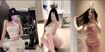 推特頂級巨乳女神【Naimei0727】上演站立式後入，天然八字奶被玻璃擠壓到變形