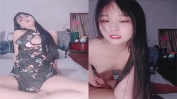 長腿學妹旗袍開叉爆操 清秀嫩穴被狂干