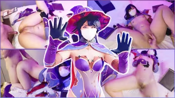 原神莫娜終於同意拍攝成人片因為她真的很缺摩拉! 害羞的第1次! 超濕潮吹!..