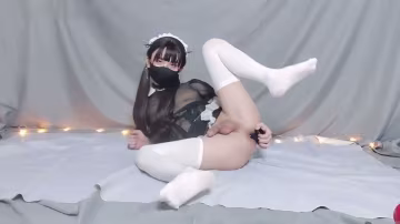 國產CD可愛偽娘金婉萱白絲女僕