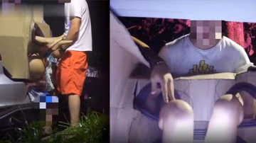 重磅推薦外站大神三更半夜系列_滿足變態老公的要求將老婆裝箱子裡野外放置_邀請路人隨便玩