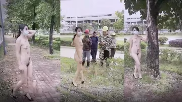 超頂流出！淫妻悠悠姐全裸街頭露出，工地大哥輪番拍照爆操內射