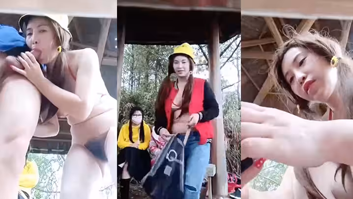 【戶外涼亭野戰】這大哥真可以啊花了一百多塊玩了個4P小騷逼露臉猛壯士輪操三女後入激情不知道是干出血還是來姨媽