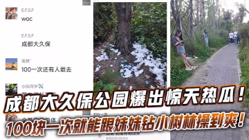 成都大久保公園爆出驚天熱瓜這地兒完全成了野雞一條街.100塊一次就能跟妹妹鑽小樹林操到爽