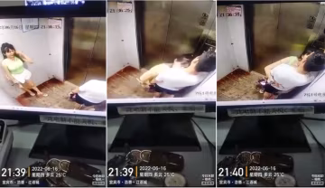 电梯有监控 这是常识，吃了什么药 就那么控制不住吗
