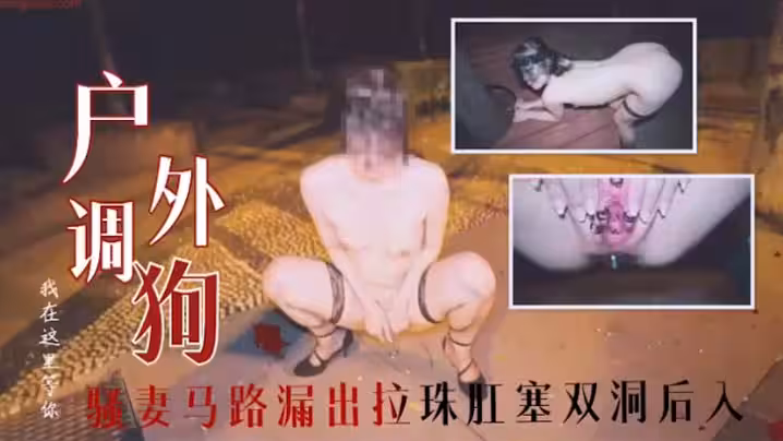 戶外調教騷妻馬路漏出拉珠肛塞雙洞後入