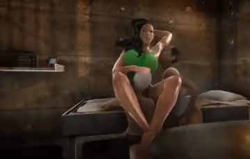 【3D】巨乳女囚犯在監獄裡被獄長們侵犯