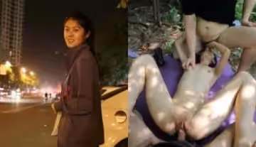 體校運動系妹子和兩個社會青年小樹林3P野戰不戴套內射.