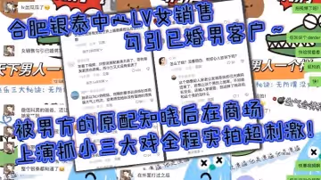 合肥銀泰中心LV女銷售勾引已婚男客戶被男方的原配知曉後在商場上演抓小三大戲全程實拍超刺激