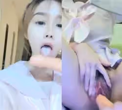 濕身妹子致命黑絲網襪套裝 瘋狂揉捏震動棒～未插先噴白漿四濺
