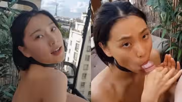 网红少女刘玥与男友在阳台激情性爱