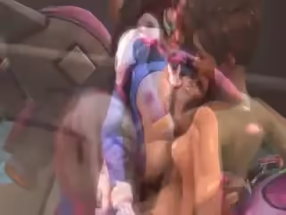 Futa D.Va x Tracer (BlackJrXIII) - all Angles &amp;amp;amp; Versions