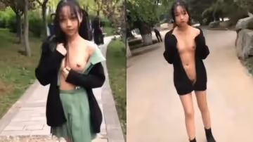 最近網絡瘋傳紅人漿果兒,人來人往公園露出口交的...