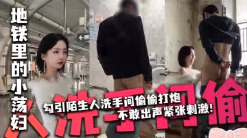 【Sunwall】地鐵里的小蕩婦勾引陌生人洗手間偷偷打炮，不敢出聲緊張刺激！