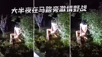 大半夜在馬路旁激情野戰