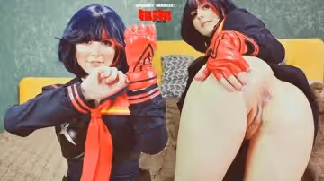 【角色扮演】Ryuko Matoi被裸体老师在所有的洞里做爱，直到肛门奶油-Cosplay KLK Spooky Boogie