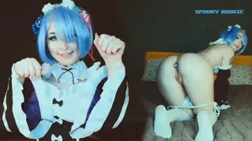 【角色扮演】來自Re Zero的女傭Rem失蹤了，正在玩雙倍假陰莖-Cosplay Spooky Boogie
