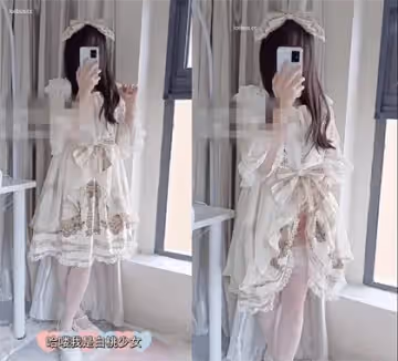 白桃少女-白色洛丽塔少女