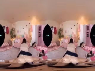 408KIWVR-375 【VR】【お觸り禁止！本番禁止！】スタイル抜群【白GAL美巨乳ピンク乳首女子校-cd2