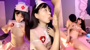 你的04女友，全程露臉護士情趣裝讓渣男玩弄，吃奶摳逼又舔穴，道具抽插口交大雞巴，讓小哥各種姿勢爆草浪叫。